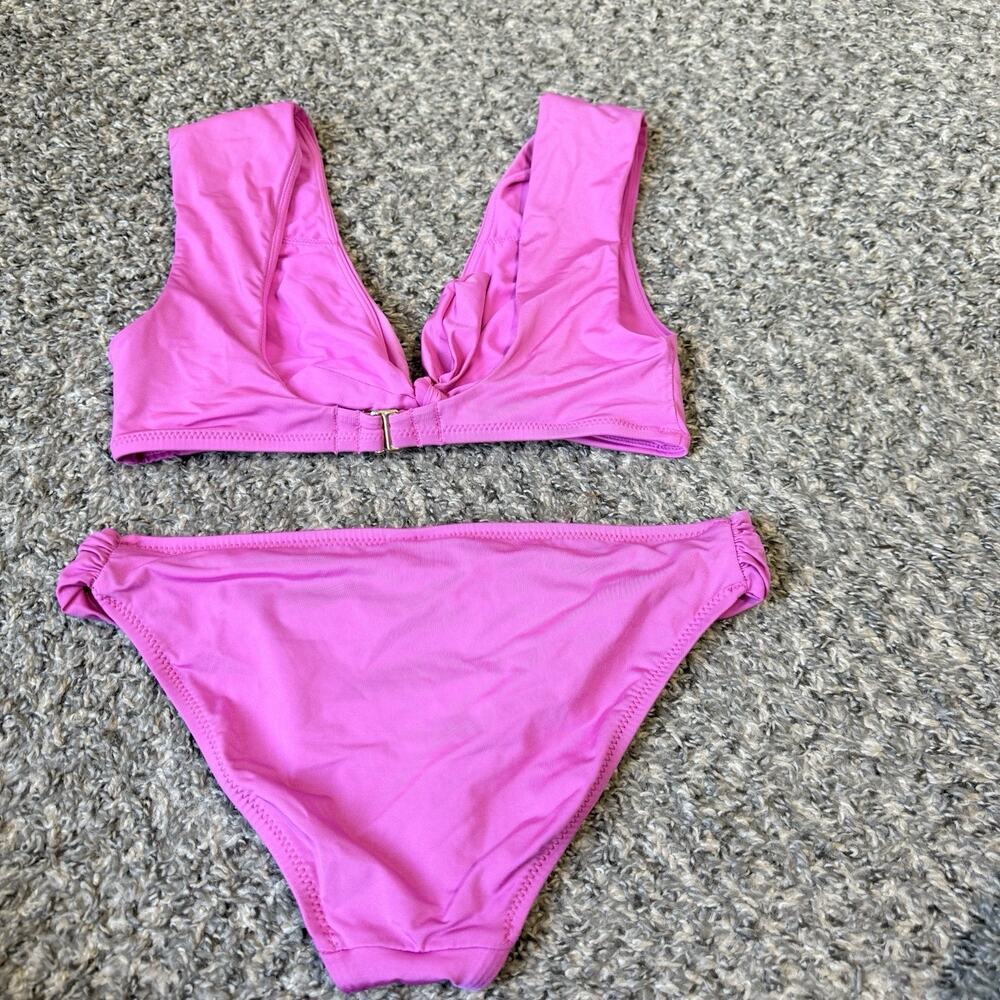 Trina Turk Bikini Solid Pink Size 6 Tie Front - Picture 2 of 3
